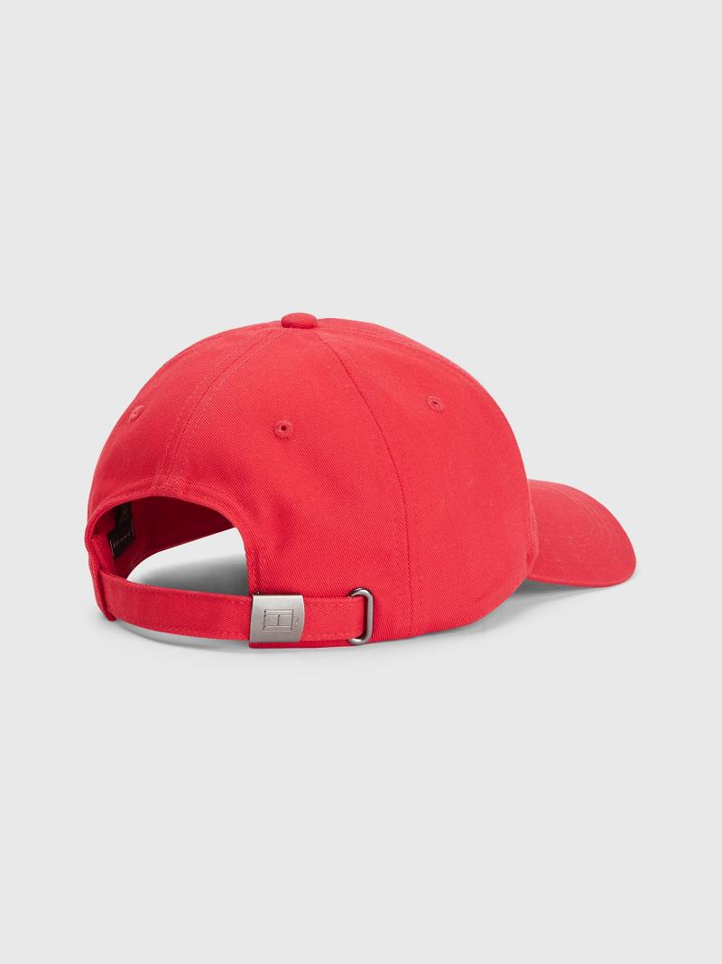 Férfi Tommy Hilfiger Hilfiger Baseball HATS Piros | HU 1514YXF